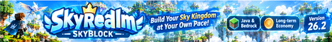 SkyRealm Skyblock | Java & Bedrock | 26.2 banner