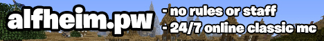 alfheim.pw 1.7.2 No Rules Mature Survival banner