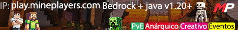 Mineplayers Java+Bedrock 1.20+ PREMIUM Anarquico, PvE, Creat banner