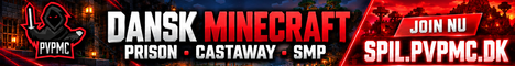 PVPMC - Dansk Minecraft server | Prison, SMP & Castaway banner